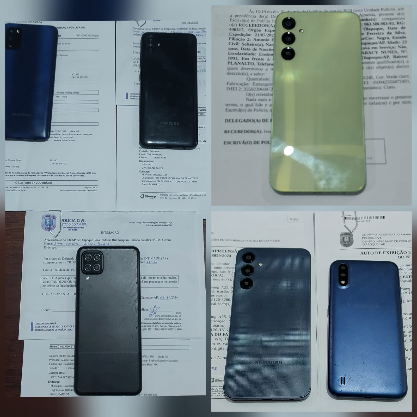 EM OIAPOQUE, POLÍCIA CIVIL RECUPERA 6 CELULARES NOS PRIMEIROS 10 DIAS DO MÊS DE OUTUBRO
